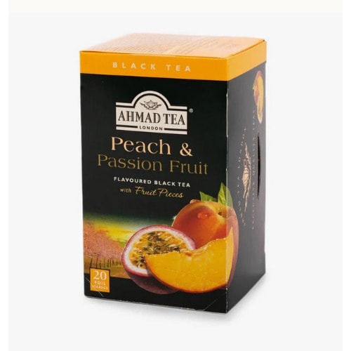 Ahmad Tea Peach & Passion Fruits Flavored Black Tea - 20 Teabags
