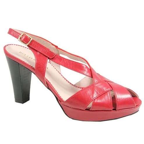 Bello Scarpa Red Sandals with Overlap Leather Design