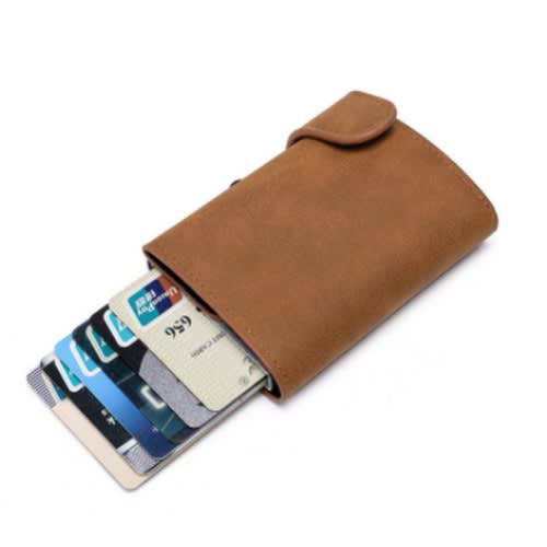 Leather Wallet Credit Card Holder Rfid
