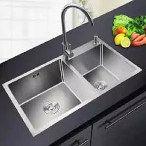 Stainless Steel Sink With Tap - Double Bowl-
