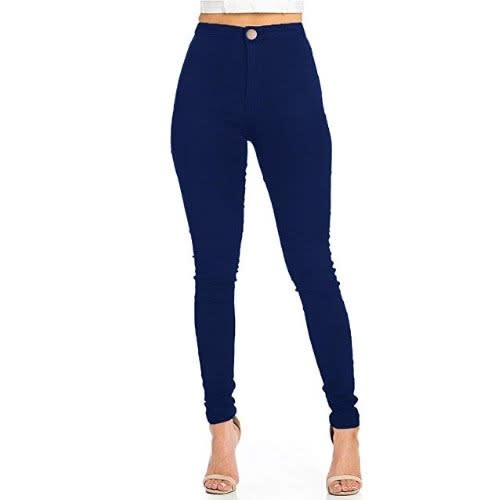 High Waist Stretchy Jeans-blue