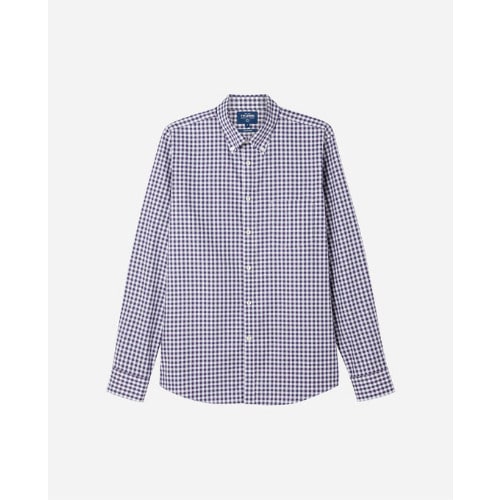 Royal Oxford Slim Fit Check Shirt -  Navy Blue