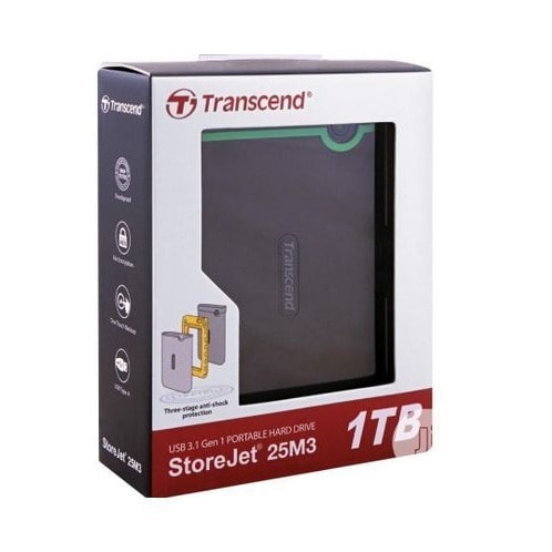 Transcend 1TB USB 3.1 Storejet Shock Resistant Portable Hard Drive
