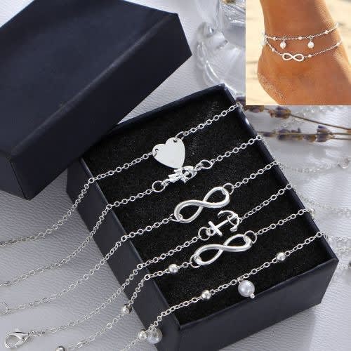 5 In 1 Anklet/leg Chain- 5pc Per Set