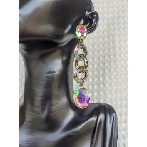 Crystal Chain Link Drop Earring