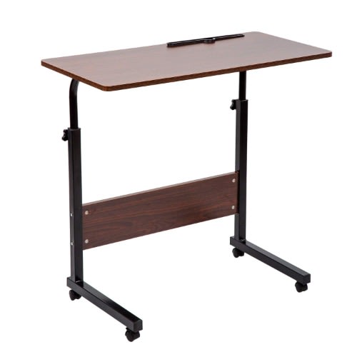 Adjustable Side Bed Table - Portable Desk With Wheels