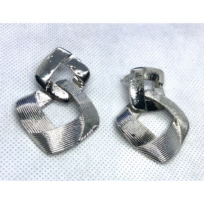 Two Segment Earrings - Silver