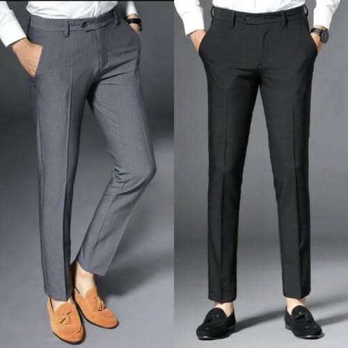 Suit Trouser For Men - Ash and Black