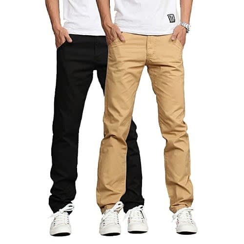 Men's 2 in 1 Chinos - Black And Brown