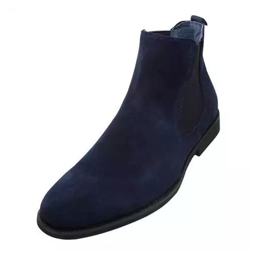Genuine Suede Chelsea Boots - Blue