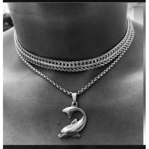 2 In 1 Chain With Fish Pendant