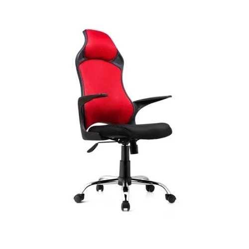 Modern Home & Office Swivel Ergonomic Chair- Red & Black
