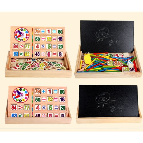 Educational Montessori Mathematical Wooden Toy Box Set Gift For Kids