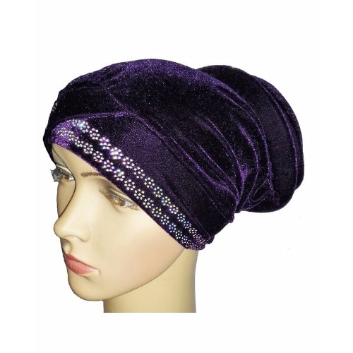 Studded Twin Tube Turban - Dark Purple