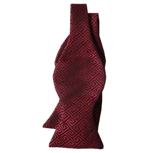 Premium Self Bow Tie - Wine & Black - MSBT-751