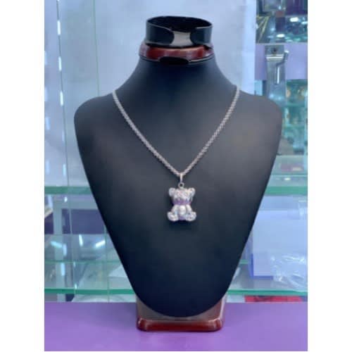 Men Necklace With Teddy Bear Pendant