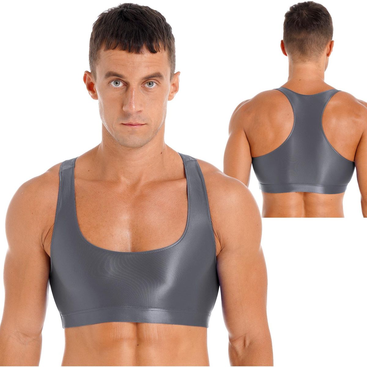 Mens Oil Shiny Glossy  Briefs Shorts Pants High Waist Elastic Fitness Gym Short Leings   Trunks Bottom Swimwear