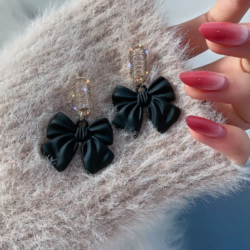 Multicolor Black And Gold Butterfly  Drop Earrings