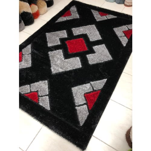 5 By 7ft Pattern Center Shaggy Rug - Multicolor