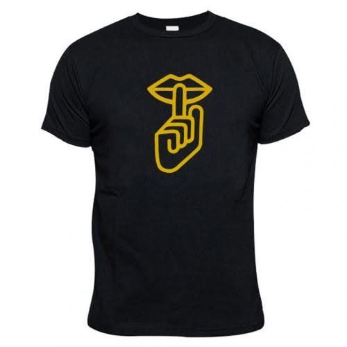 Sshh Print T-shirt - Black