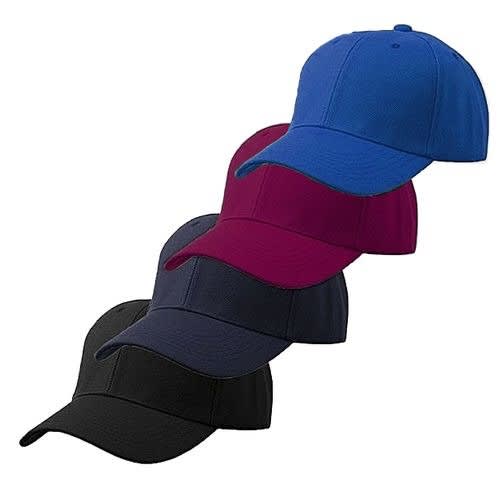 4 Plain Baseball Caps - Black, Navyblue, Wine, Royal Blue