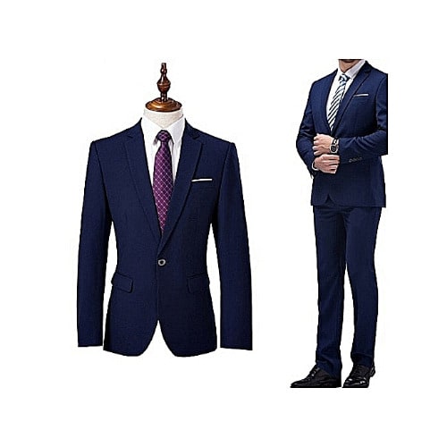 Men Slim Fit Suit - Blue
