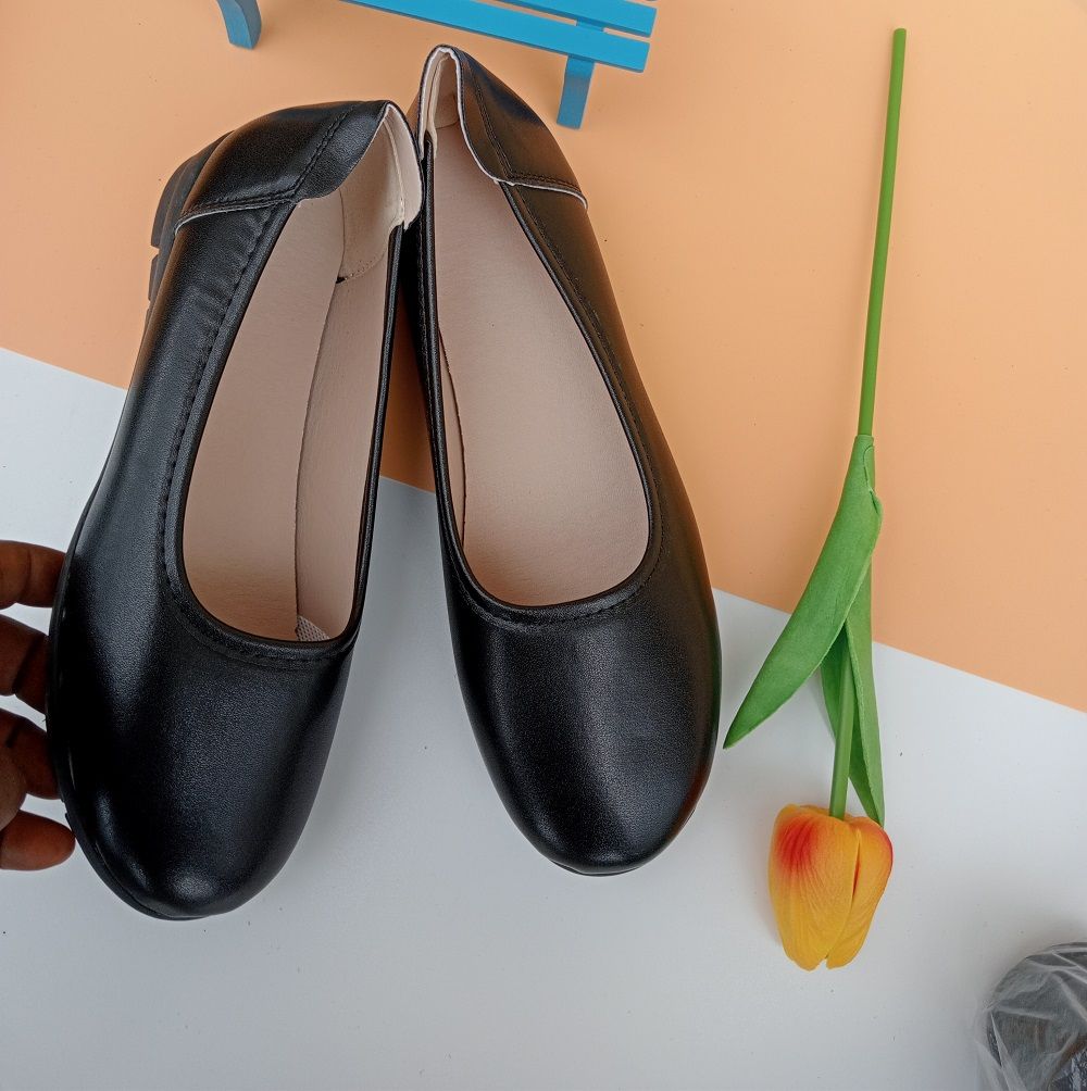 Girls Black  School Shoe