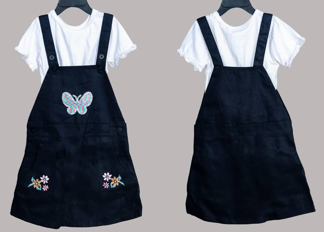 BABY GIRL TOP WITH FLORAL PINAFORE