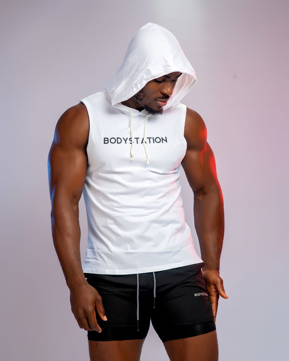 Men's Cotton Fitness Hoodie - White