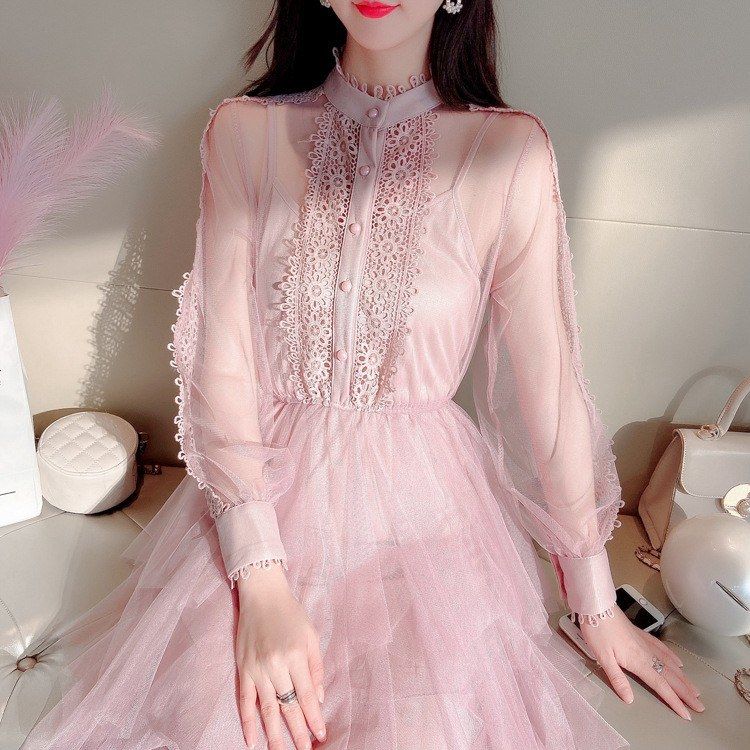 Net Yarn Waist Fairy Dress 2020 New Women's Tide Spring