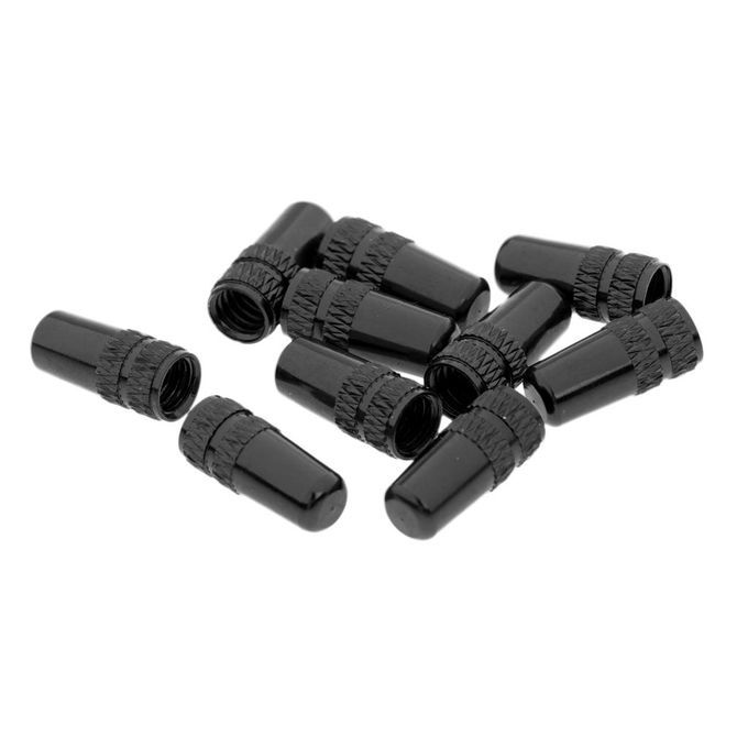 10Pcs MTB Bike Bicycle Aluminum Alloy Presta Valve   Dust Cover Black