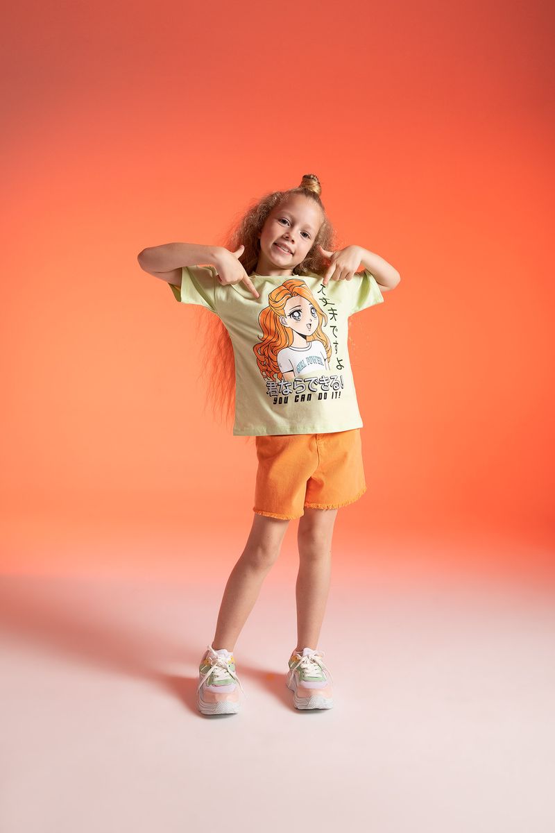 Girl Mom Fit Woven Short - Orange