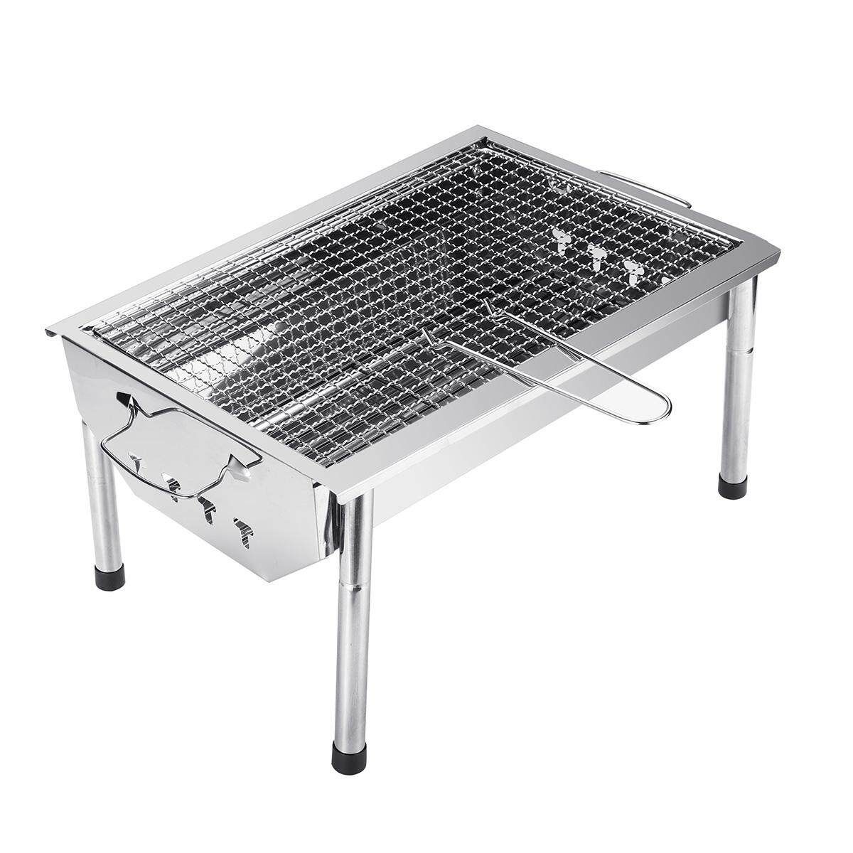 Stainless Steel Folding Portable BBQ Barbecue Grill Charcoal Stove Camp Outdoor