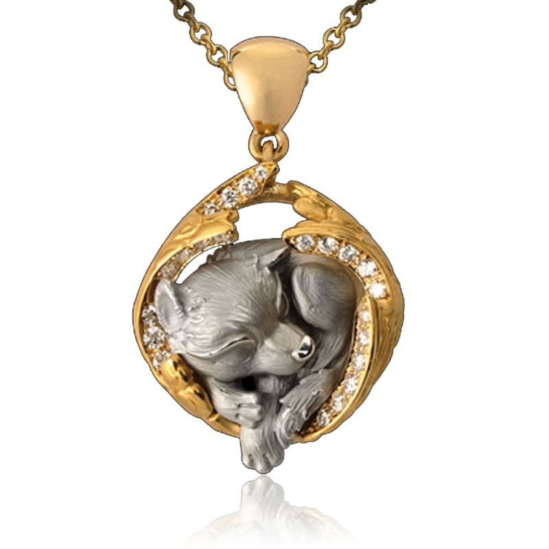 Wolf Necklace Head Pendant Necklaces Animal Fashion Punk Personality Jewelry Gif