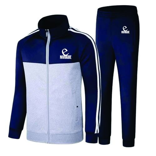 Stylish Unisex Up & Down Envogue Tracksuit  - Blue & Grey