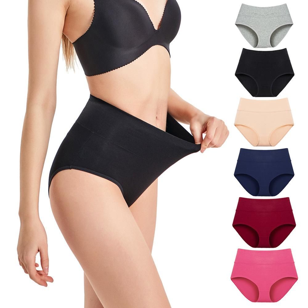 International size high waist women's pure cotton sexy European size briefs