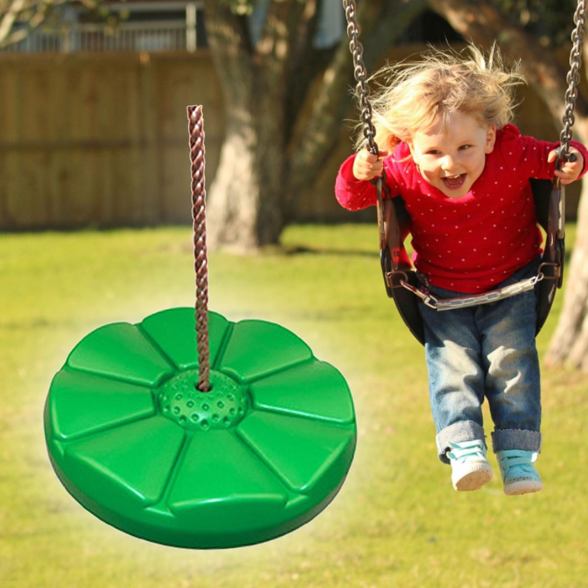 Tree Swing Children Trees House Swing Green