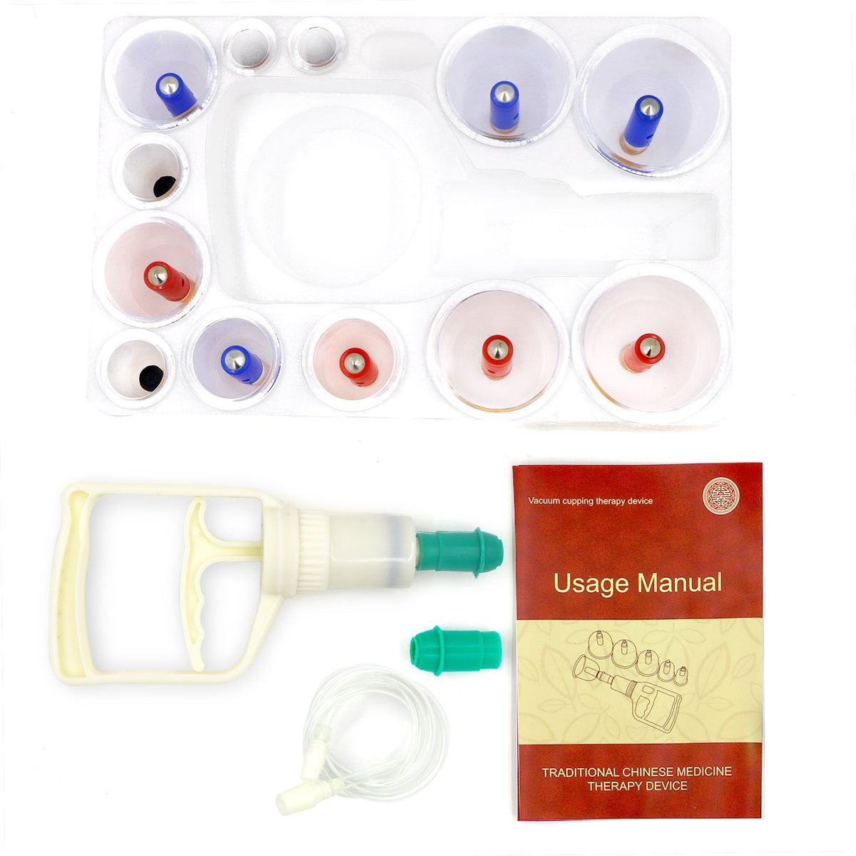 Air Medical Cups Chinese Therapy Cupping Home Pumping Set,12 Handle,Wet/Dry,Traditional Physical With Massage Suction Vacuum