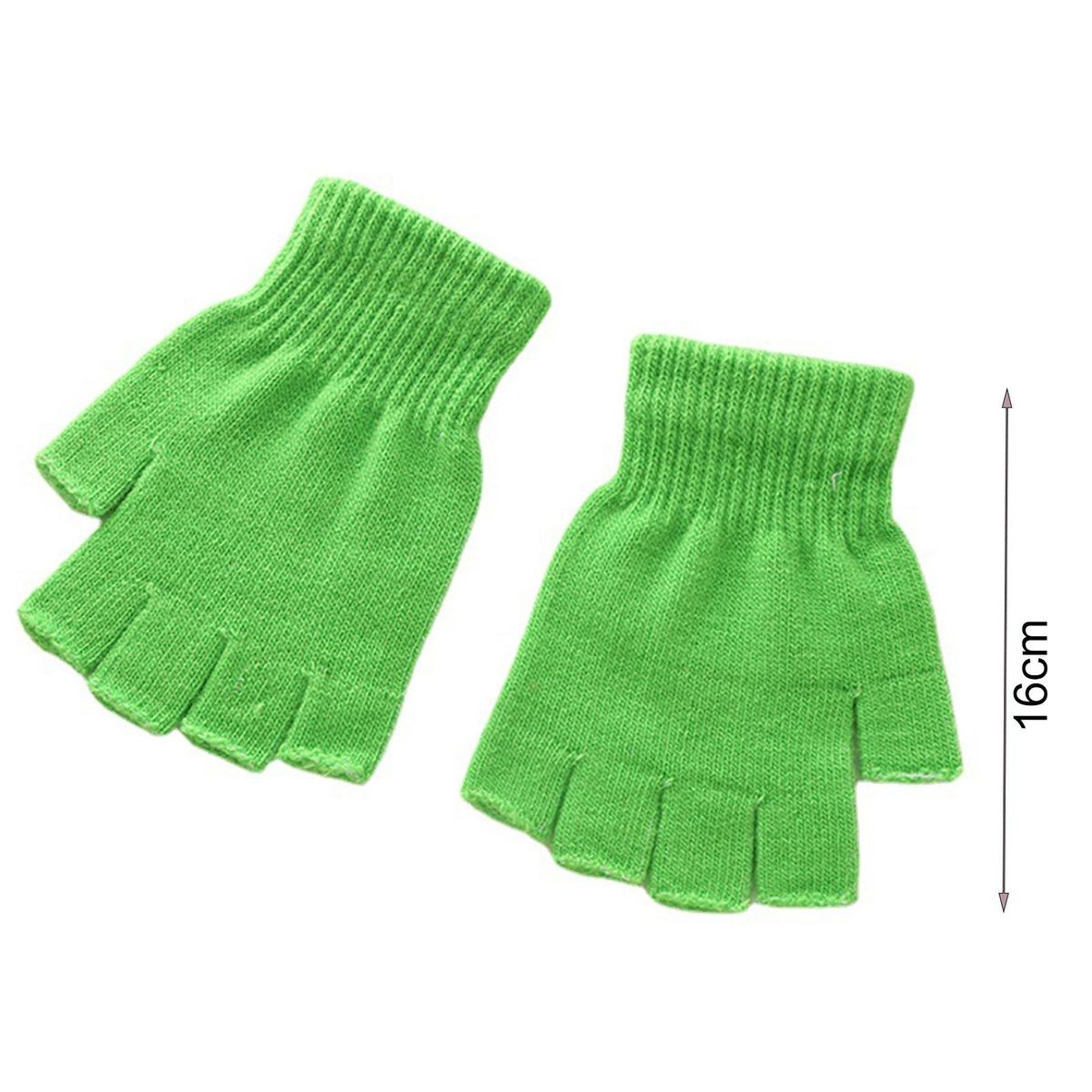 1 Pair Half-finger Snow Skiing Cycling Green