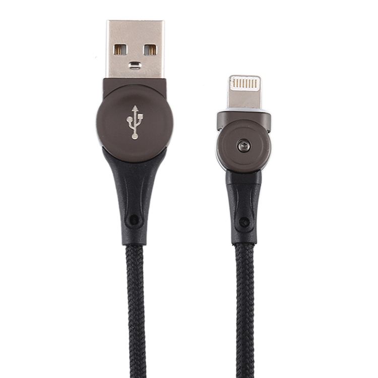 1m USB To 8 Pin Rotatable Connector Braided Data Cable