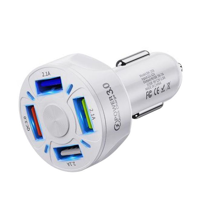 12V 4-Ports USB Car Charge QC 3.0 Quick Charge Adapter Socket For