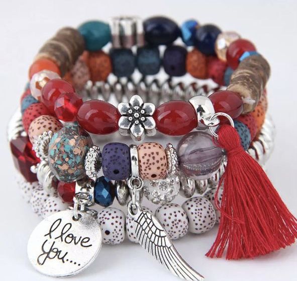 Fancy Hand Beaded Bracelets  Set