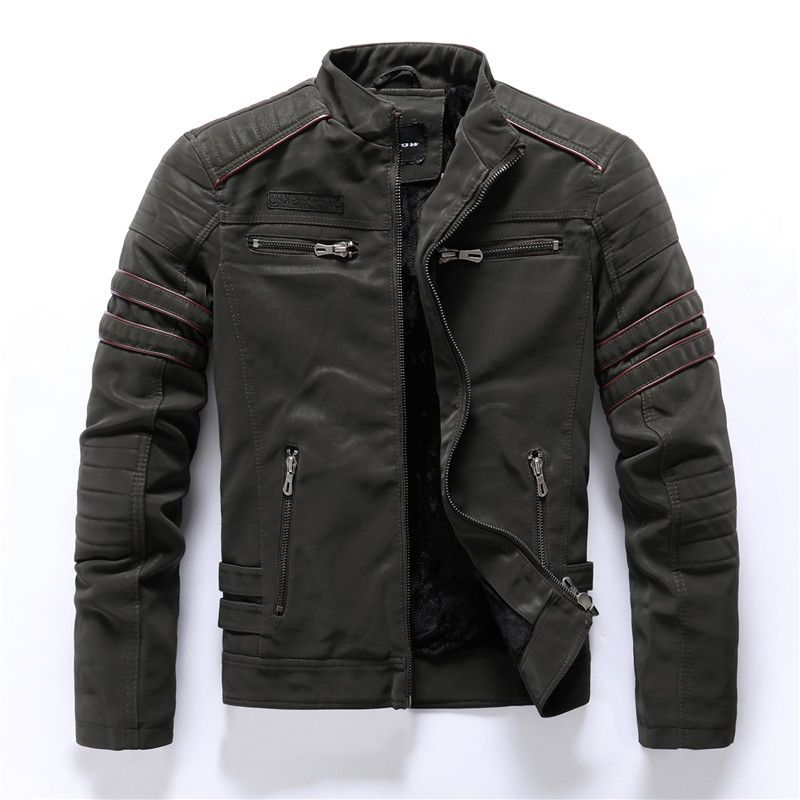 Winter Men's Leather Jacket High Quality PU Leather Coats