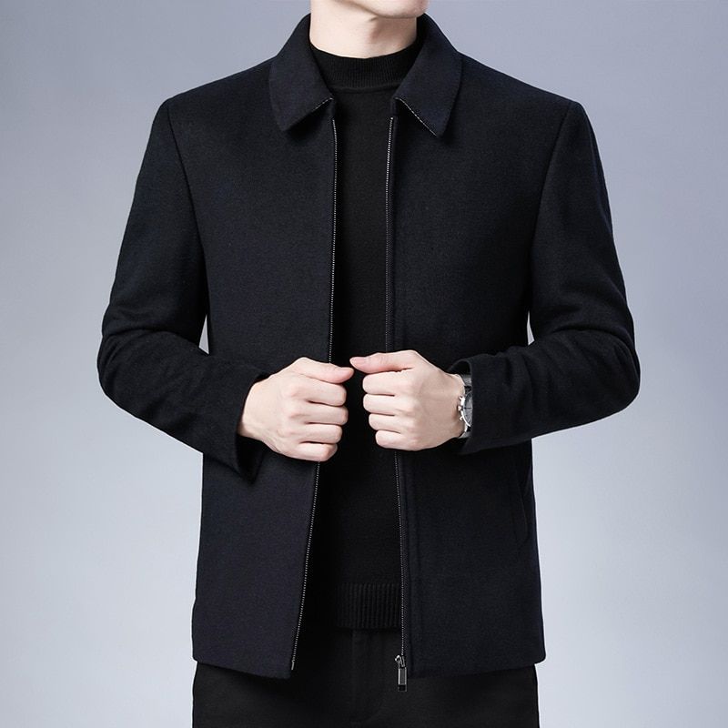 High Quality Brand Casual Fashion Lapel Autumn Winter Mens Coat Men Clothing Fashion Jacket Solid Classic Windbreaker