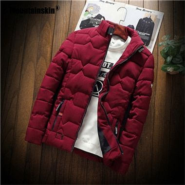 Mountainskin Winter Men Jacket Men's Casual Thicken Warm Cotton Jacket Slim Clothes Youth Soild Jacket Men's Wear SA743