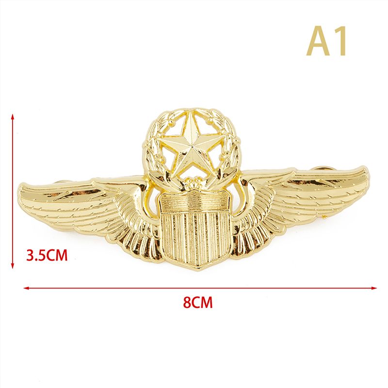 1PCS Badge Us  Wings Ary Command Master Aviator Metal Wings Badge Wwii