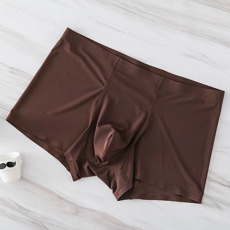 Seamless Men  Luxury Silk  Underwear  Spandex 3D Crotch  Nylon Underwear Shorts Slips XXXL
