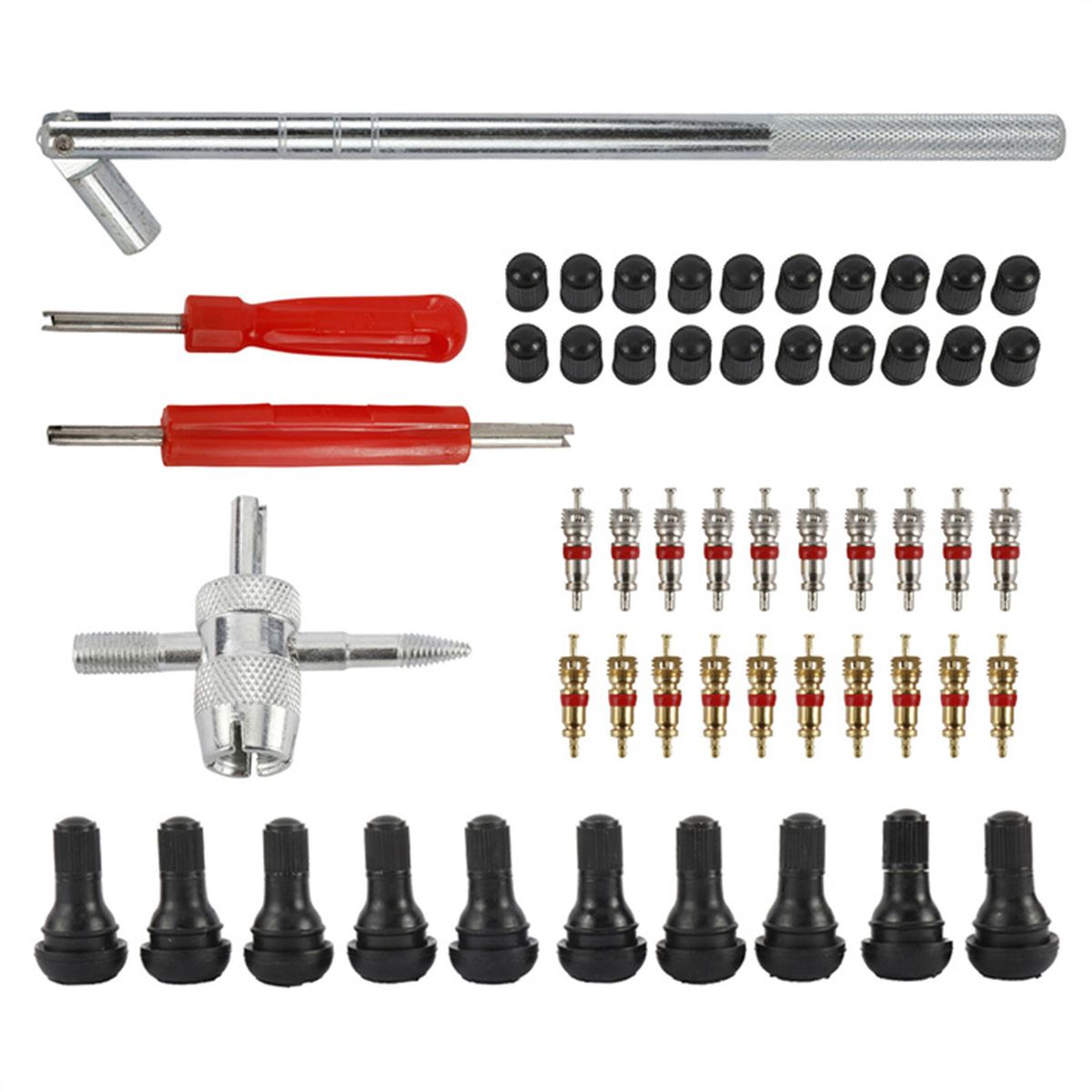 54Pcs Tire Valve Stem Installation Remover Repair Tools Kit