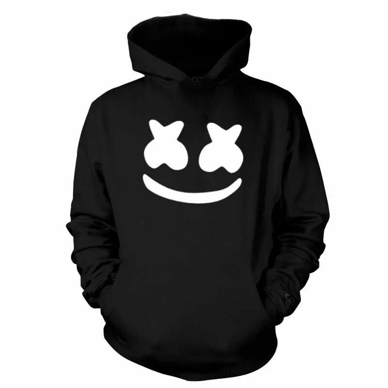 Marshmallow Print Black Hoodie
