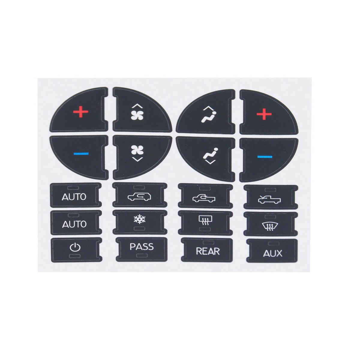 AC Dash Button Sticker Repair Kit AC Panel Decals   Radio